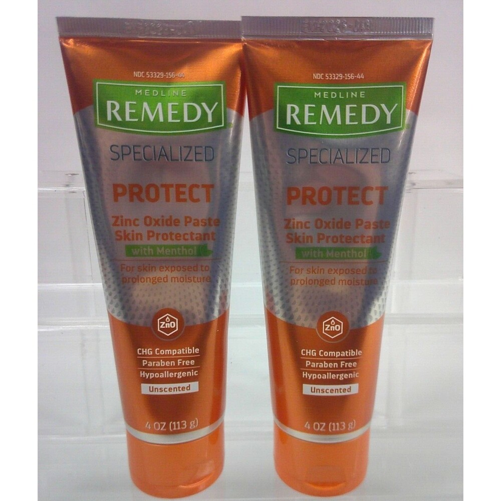 2x Medline Remedy Specialized Zinc Oxide Paste Skin Protectant w Menthol 4 oz